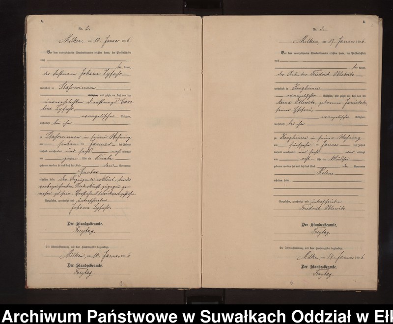 image.from.unit.number "Geburts-Neben-Register des Preussischen Standes-Amtes Stasswinnen Kreis Lötzen"
