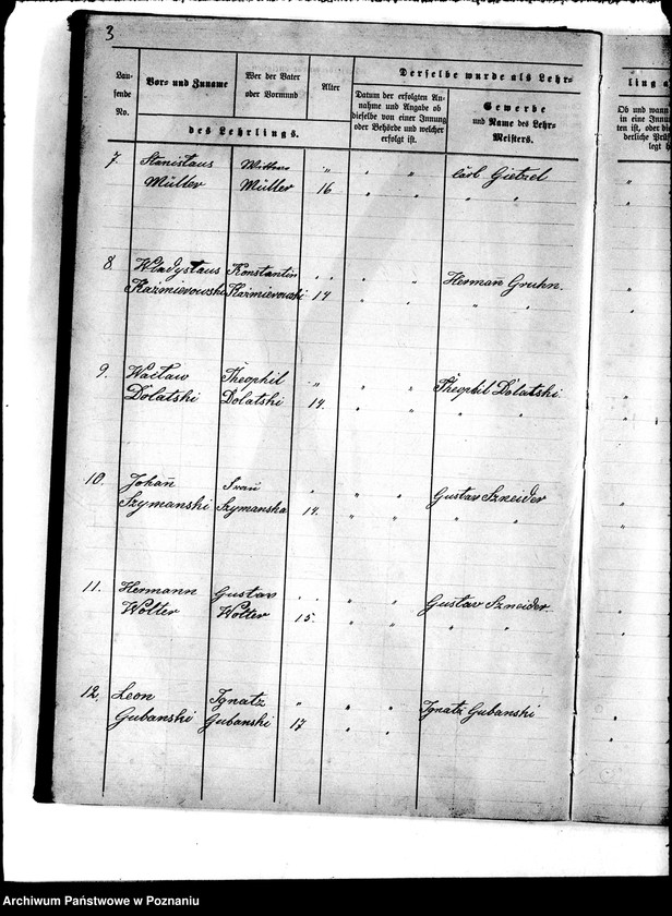 Obraz 7 z jednostki "Buch zur Eintragung der Lehrlinge und Gesellen für die Innung des Böttchergewerks."