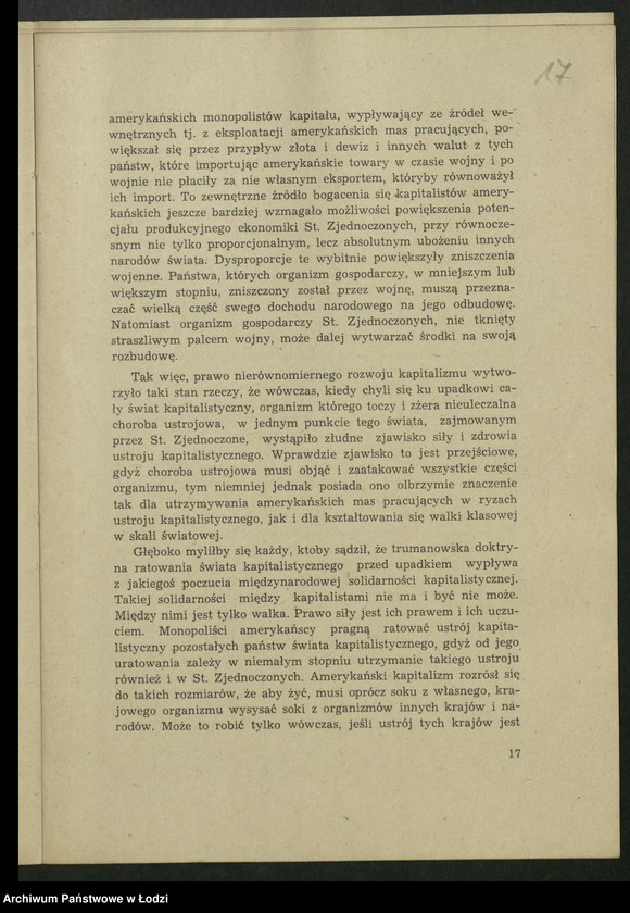 Obraz 18 z jednostki "Szkolenie partyjne - O sytuacji międzynarodowej - broszura [Wydziału Szkolenia Komitetu Centralnego PPR]"