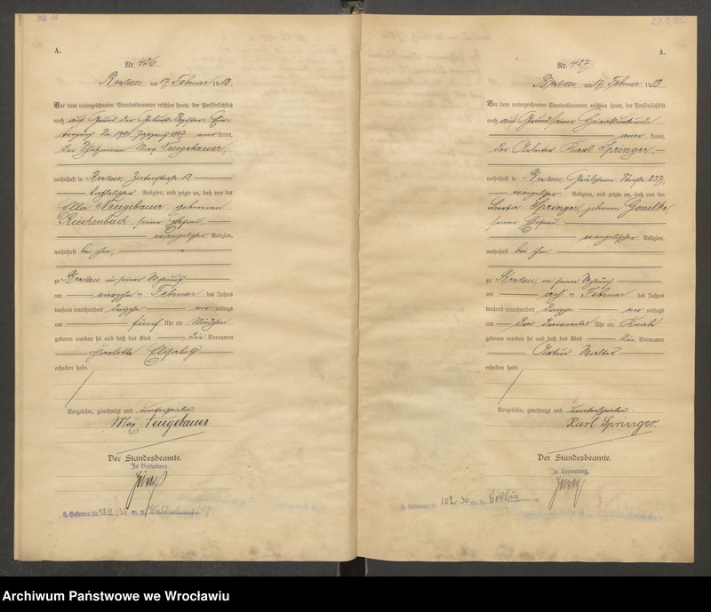 image.from.unit.number "Geburts-Haupt-Register Breslau IV 1913 Band 2"