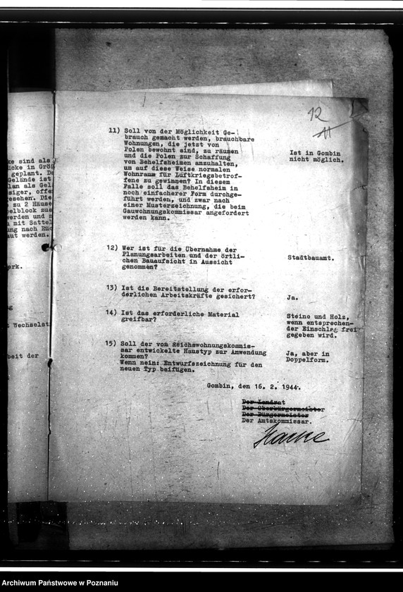 Obraz 20 z jednostki "Bau von Behelfsheimen in Gąbin, Kreis Waldrode (Gostynin)"