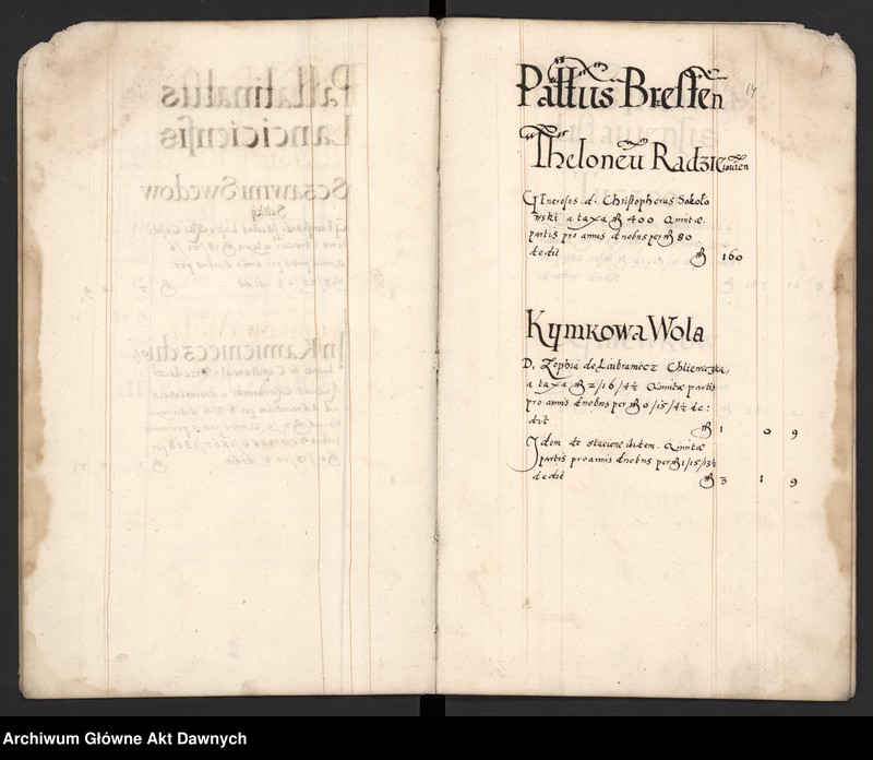 image.from.unit.number "Sumariusz pieniędzy i rejestr retenty piątej części z dochodów dóbr stołowych z terenów całej Rzeczpospolitej."