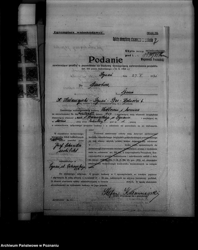 Obraz 11 z jednostki "Zatwierdzenie projektu zakładu przemysłowego nr 406 /urządzenia kotłowni i komina/ Farbiarni, Pralni Chemicznej w Mosinie powiat poznański"