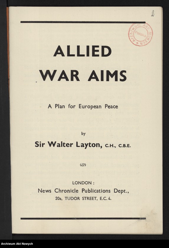 Obraz 4 z jednostki ""Allied War Aias" by Sir Walter Layton (Broszura wydana przez "News Chronicle Publication")"