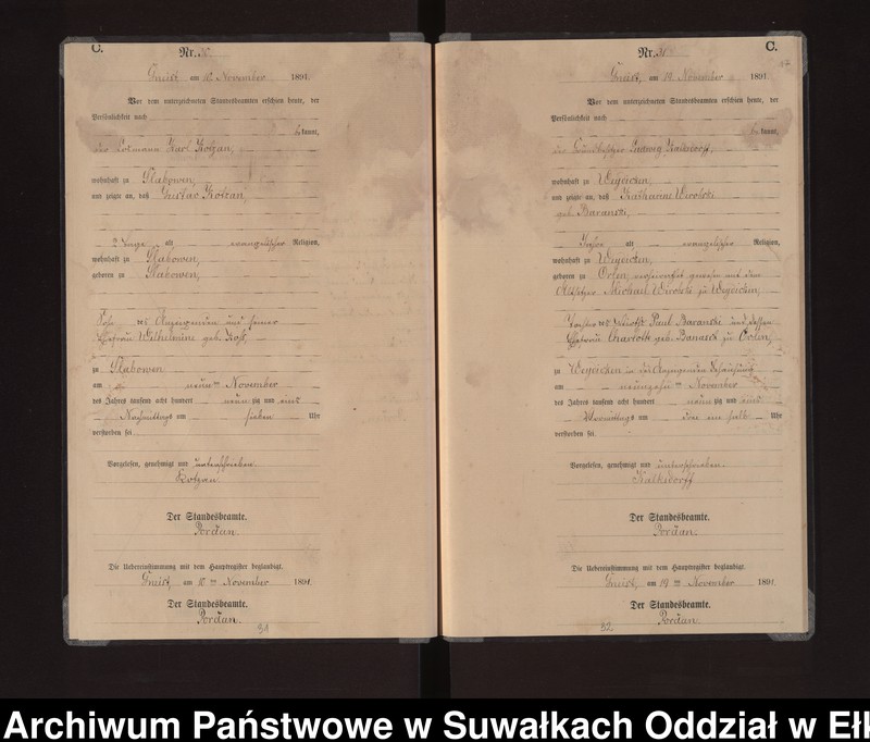 image.from.unit.number "Sterbe-Neben-Register des Königlichen Preussischen Standes-Amtes Gneist Kreis Loetzen"