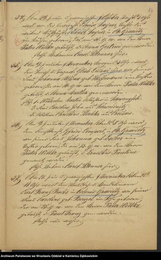 image.from.unit.number "Amtsgericht Schweidnitz Duplicate der Kirchenbücher der katholische Pfarr Kirche zu Gräditz"