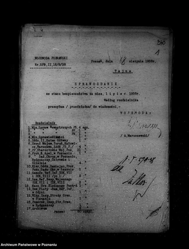 image.from.unit.number "Sprawozdania ze stanu bezpieczeństwa za miesiąc lipiec-sierpień-wrzesień 1938 r."