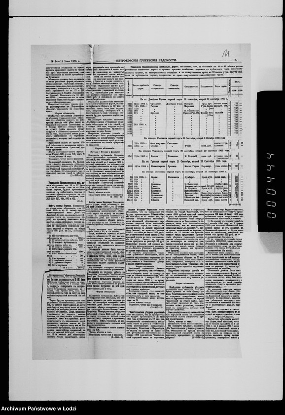 Obraz 12 z jednostki "Torgovoje proizvodtsvo po otdače v 4ch letnij s 1 janvarja 1906 g. podrjad soderžanija v ispravnosti bulyžnych mostovych v g. Lodzi"