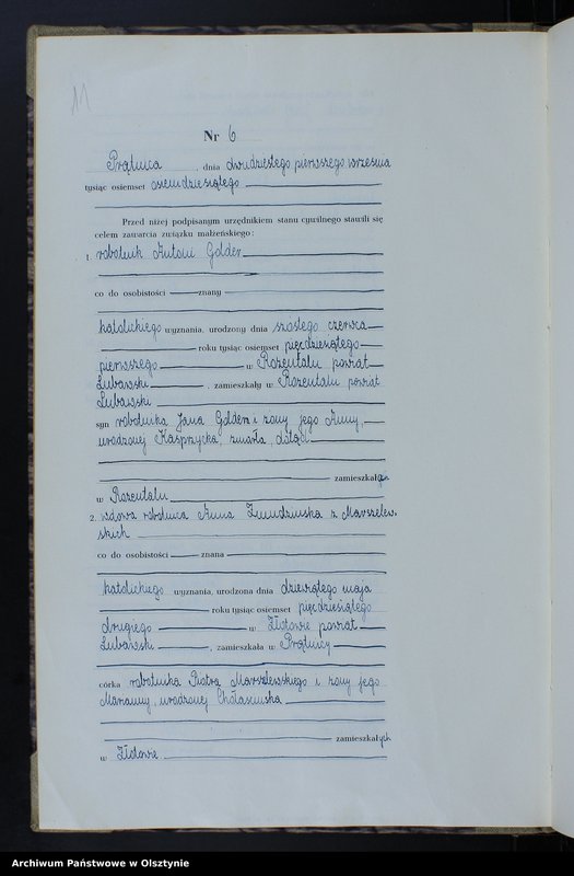 image.from.unit.number "Księga małżeństw Nr 1 - 8,1 - 5,1 - 9 i 1 - 11 /przepisana w języku polskim z oryginału niemieckiego w dniach 4.08.-8.08.1950/"