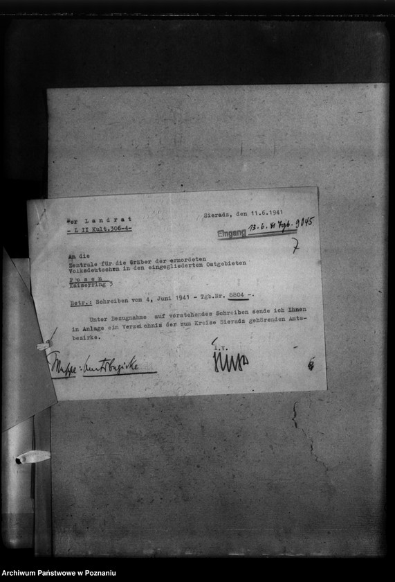 Obraz 11 z jednostki "Kreis Sieradz. Korespondencja w sprawie miejscowych Niemców, którzy zginęli w 1939 roku"