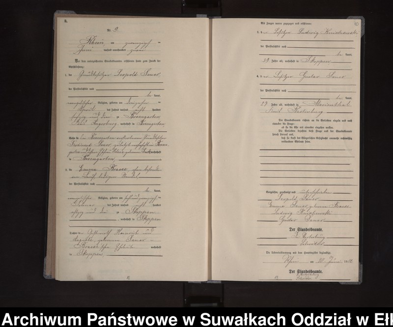 image.from.unit.number "Heiraths-Neben-Register des Königlichen Preussischen Standes-Amtes Orlen Kreis Loetzen"