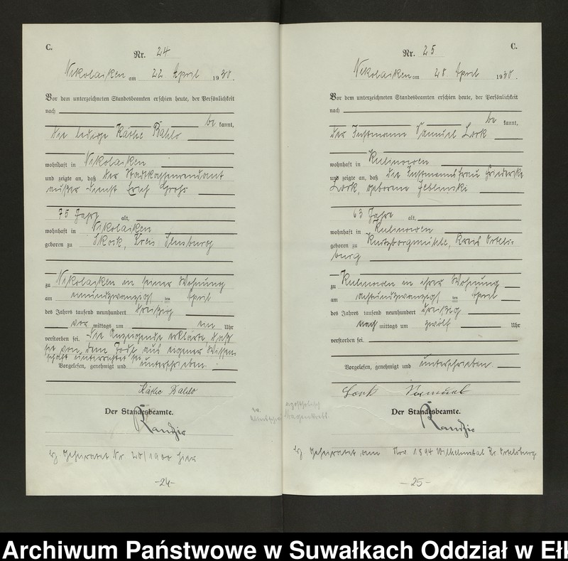image.from.unit.number "Sterbe=Haupt=Register des Königlichen Preussischen Standes-Amtes Nikolaiken Kreis Sensburg"
