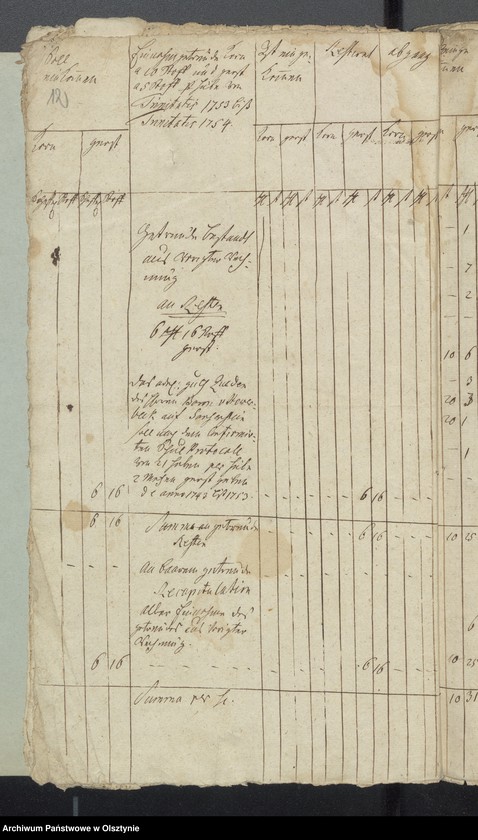image.from.unit.number "Schwarzsteinsche Schulen Rechnung über Einnahme und Ausgabe"