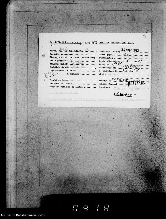 image.from.unit.number "Lebensmitteleinkauf. Aufträge, [Lieferscheinen und Rechnungen] 16841-16870 [Dostawa artykułów pierwszej potrzeby do Getta]"