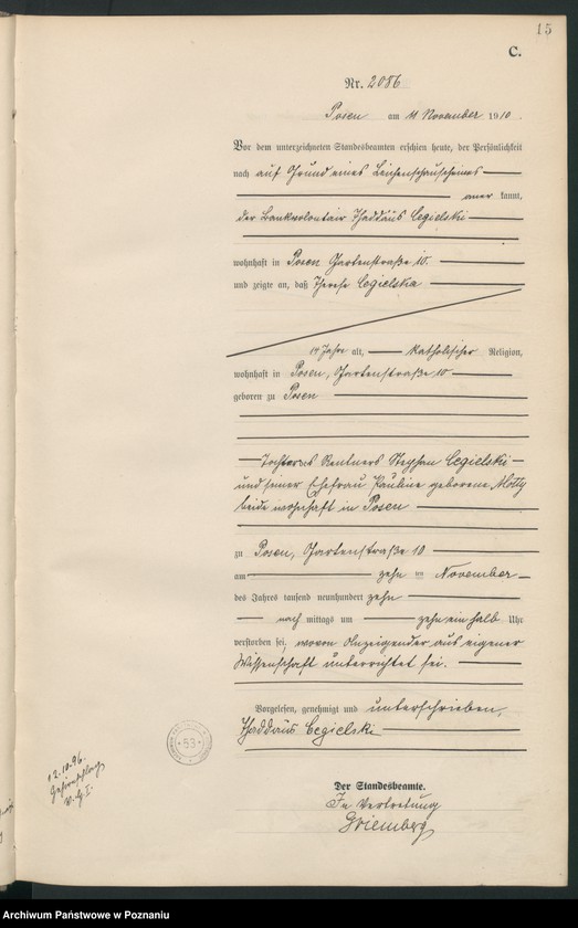 Obraz 16 z jednostki "Księga miejscowa zgonów tom V [Rejestr główny zgonów]"