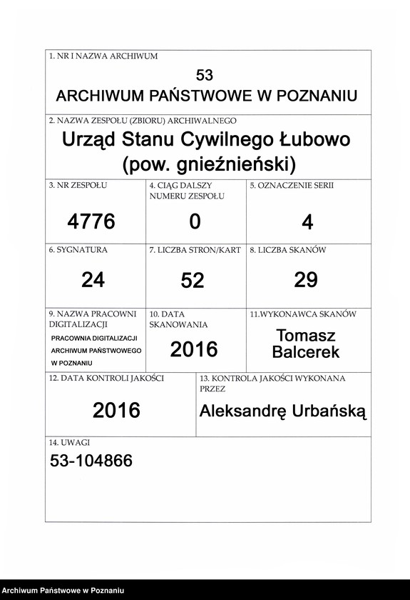 Obraz 1 z jednostki "Sterbe-Hauptregister"