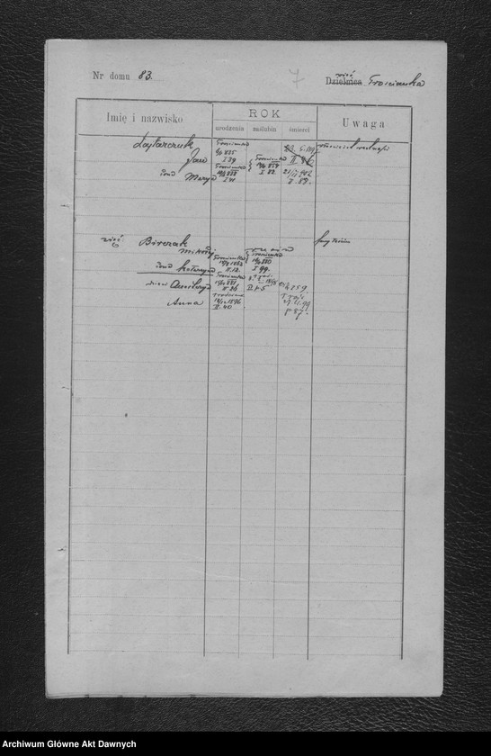 Obraz 10 z jednostki "Parafia: Kołomyja. Dekanat: Kołomyja. Status animarum pro pago Trościanka. [Spis imienny parafian dla wsi Trościanka]."