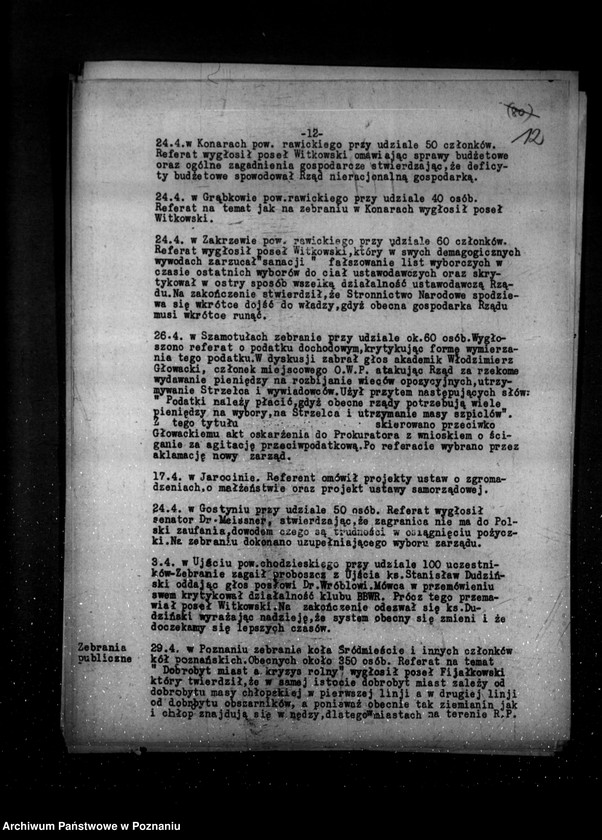 Obraz 16 z jednostki "Sprawozdania z polskiego legalnego ruchu polityczno-społecznego za miesiące kwiecień, maj, czerwiec 1932 r."