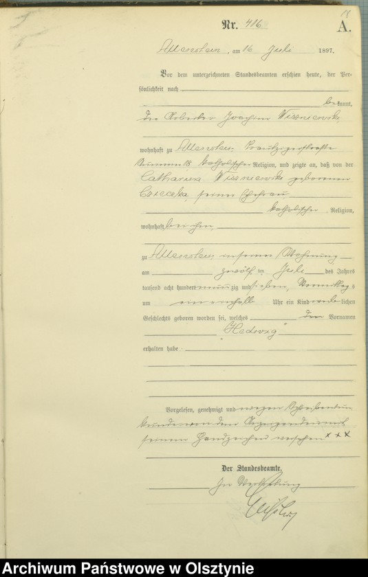 image.from.unit.number "Geburts-Haupt-Register Tom II,Nr 400 - 789"
