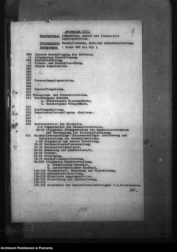 Obraz 5 z jednostki "Aktenplan (Haushalts-, Kassen- und Rechnungswesen)"