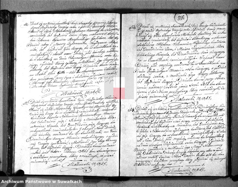 image.from.unit.number "Duplikat Akta Urzędnika Stanu Cwilnego Wyznania Moyżeszowego Okręgu Suwalskiego Urodzonych, Zaślubionych i Zmarłych z roku 1832"