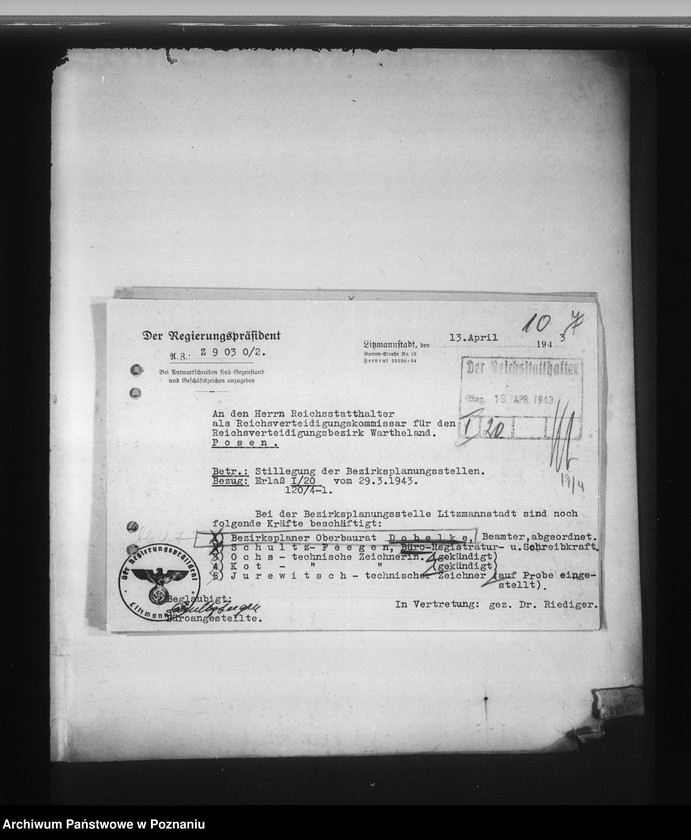 Obraz 14 z jednostki "Zlikwidowanie komórek organizacyjnych rejencji zajmujących się planowaniem"