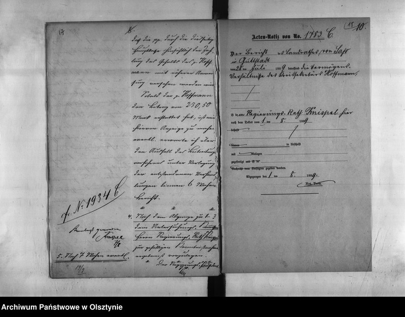 image.from.unit.number "Disciplinar-Untersuchung wieder den Kreissekretär Hoffmann [Hermann] in Guttstadt"