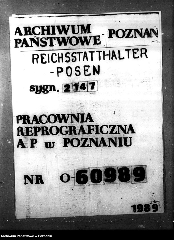 Obraz 1 z jednostki "Fürsorgerechtliche Übernahme der im Warthegau befindlichen polnischen Anstaltsinsassen in das Generalgouvernement"