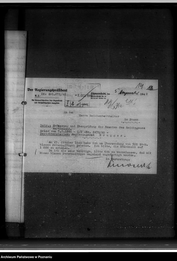 Obraz 19 z jednostki "Erfassung und Überprüfung der Beamten und Angestellten der kommunalen Behörden"