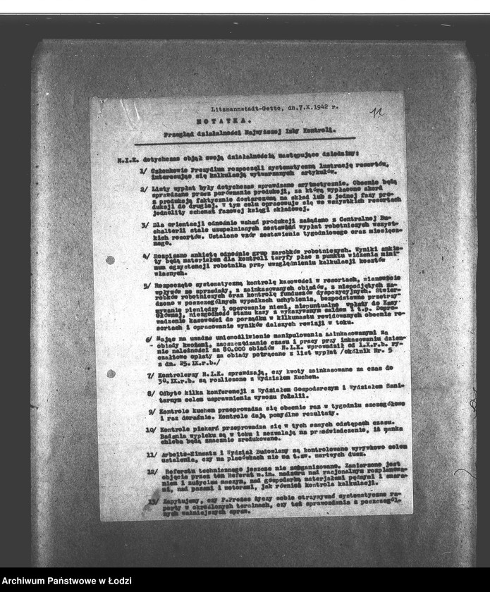 Obraz 14 z jednostki "[Instrukcje kontrolne, regulaminy Najwyższej Izby Kontroli, protokoły posiedzeń, spisy pracowników, listy obecności]"