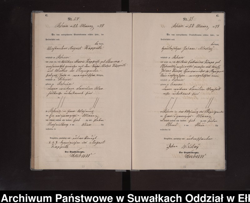 image.from.unit.number "Sterbe-Haupt-Register des Preussischen Standes-Amtes Rhein Kreis Loetzen"
