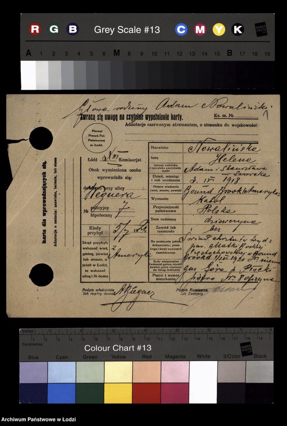 Obraz 3 z jednostki "[Spis ludności Łodzi] Nowaliński-Nowicki"