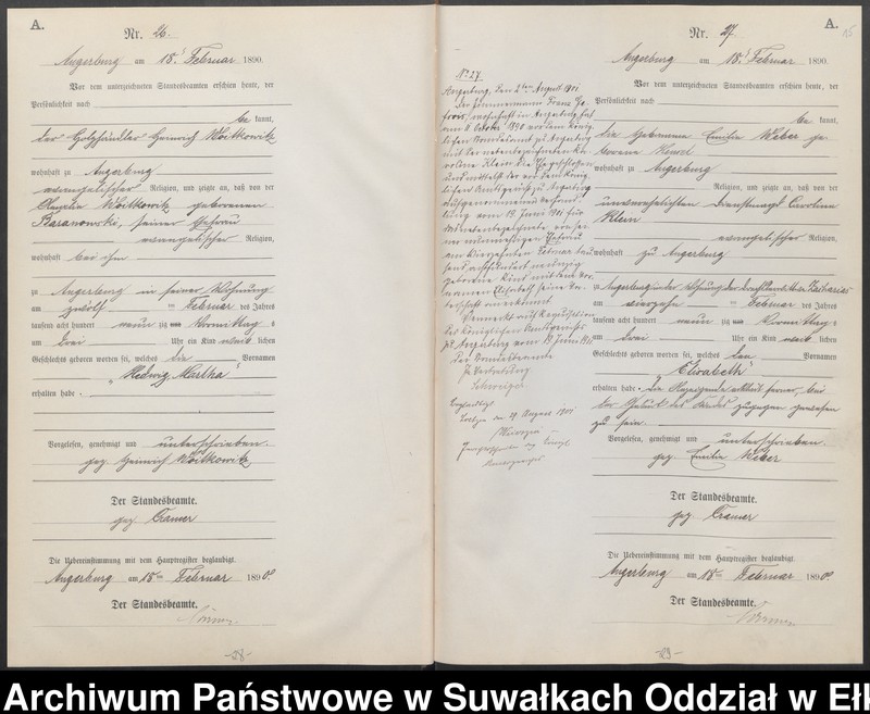 image.from.unit.number "Geburts-Neben-Register des Preussischen Standes-Amtes Angerburg Kreis Angerburg, Band I (Nr1-Nr158)"