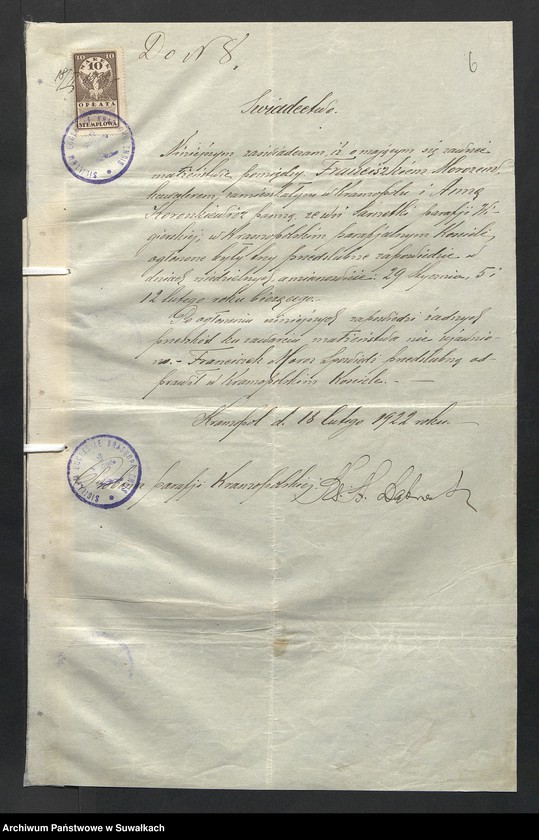 image.from.unit.number "[Dokumenty do akt małżeństw parafii rzymskokatolickiej w Wigrach z 1922 roku]"