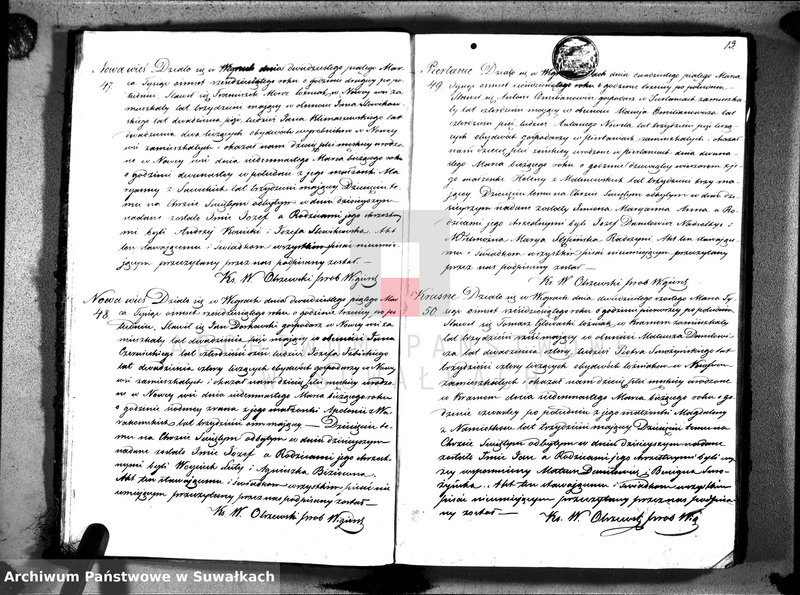 image.from.unit.number "Duplikat akt urodzonych, zaślubionych i zmarłych parafii wigierskiej z roku 1860"