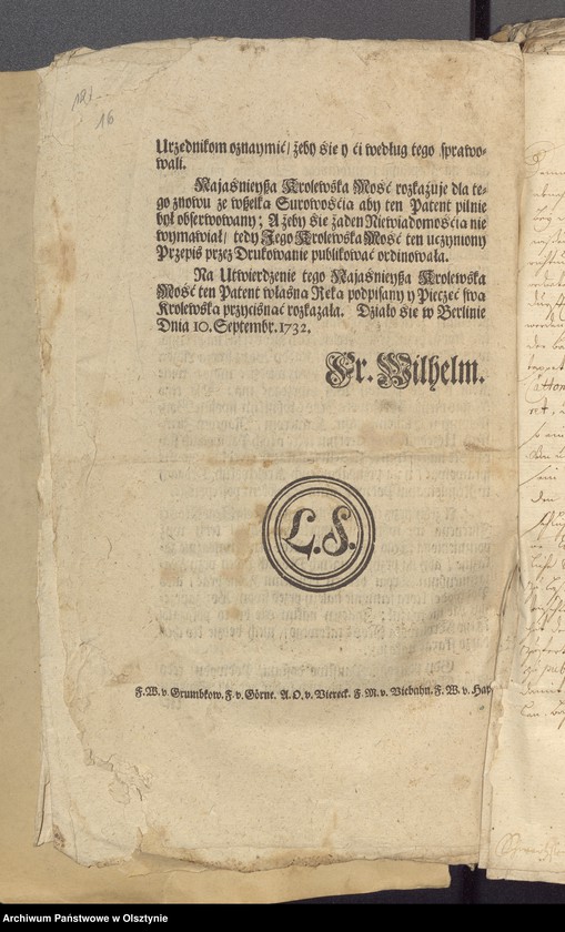 image.from.unit.number "Königliche Edikte, Patente usw. [Rozporządzenia królewskie]"