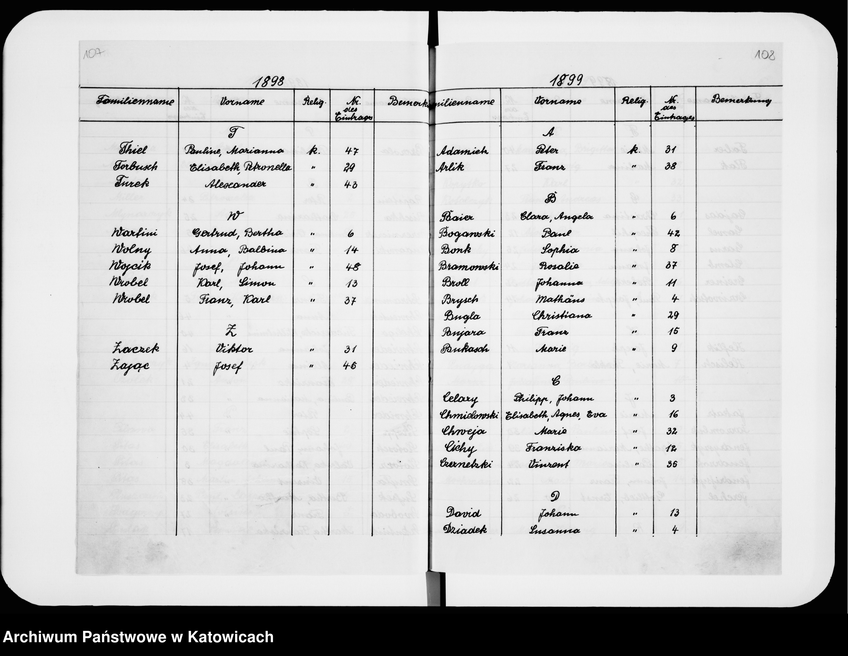 Skan z jednostki: Skorowidz do ksiąg małżeństw