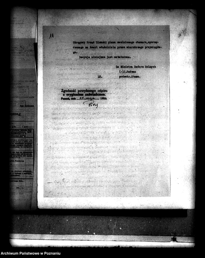 Obraz 15 z jednostki "Majątek Koronowo powiatu leszczyńskiego wyłączenie z art. 4/5 ustawy o reformie rolnej Franciszek Speichert"