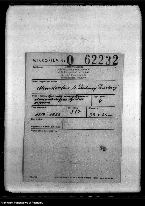 Obraz 2 z jednostki "Sprawy szczegółowo-administracyjne , agrarna reforma"