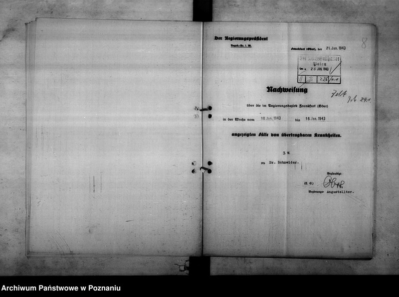 Obraz 12 z jednostki "Nachweisungen der Fälle von übertragbaren Krankheiten"