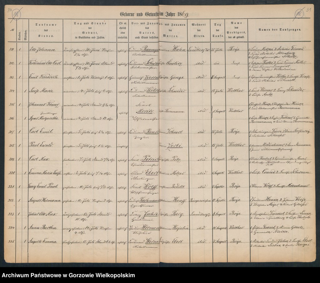 image.from.unit.number "Duplikate der Hauptkirche zu Landsberg an der Warthe (zawiera także księgę zgonów Konko5rdien, reformirte und Militair Kirchen Gemeinde z 1869 r.)"