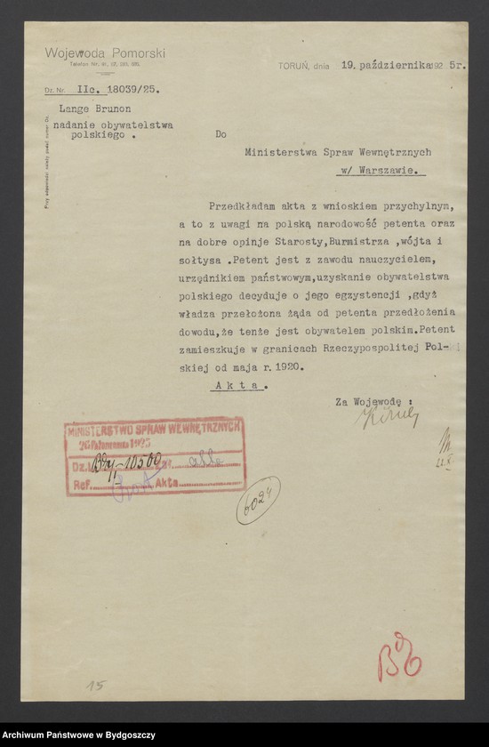 image.from.unit.number "Nadanie obywatelstwa polskiego Brunonowi Malesowi Langemu"