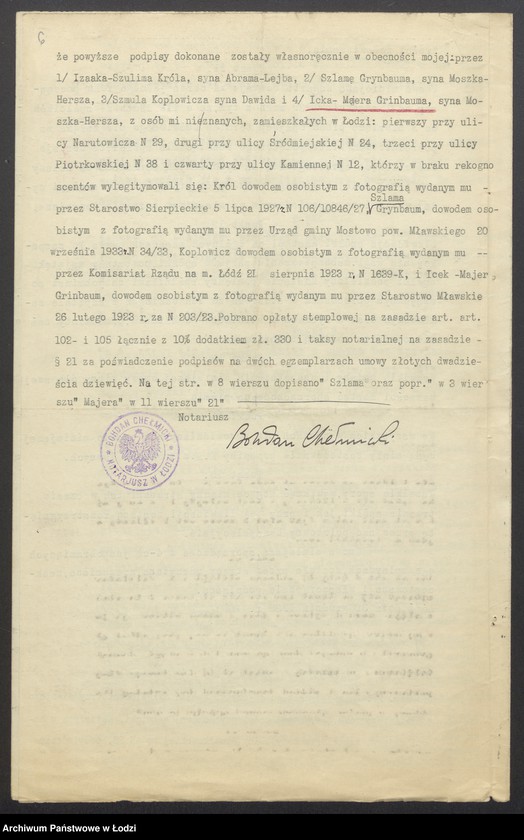 Obraz 8 z jednostki "„Ka-Ge” – Izaak Szulim Król, SzlamaGrynbaum, Szmul Koplowicz, Icek – Majer Grynbaum – wyrób materiałów kołdrowych"