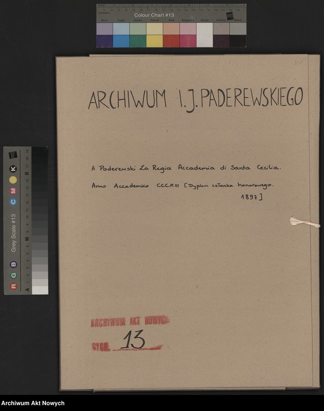 image.from.unit.number "A Paderewski La Regia Accademia di Santa Cecilia. Anno Accademico CCCXIII. Dyplom członka honorowego"