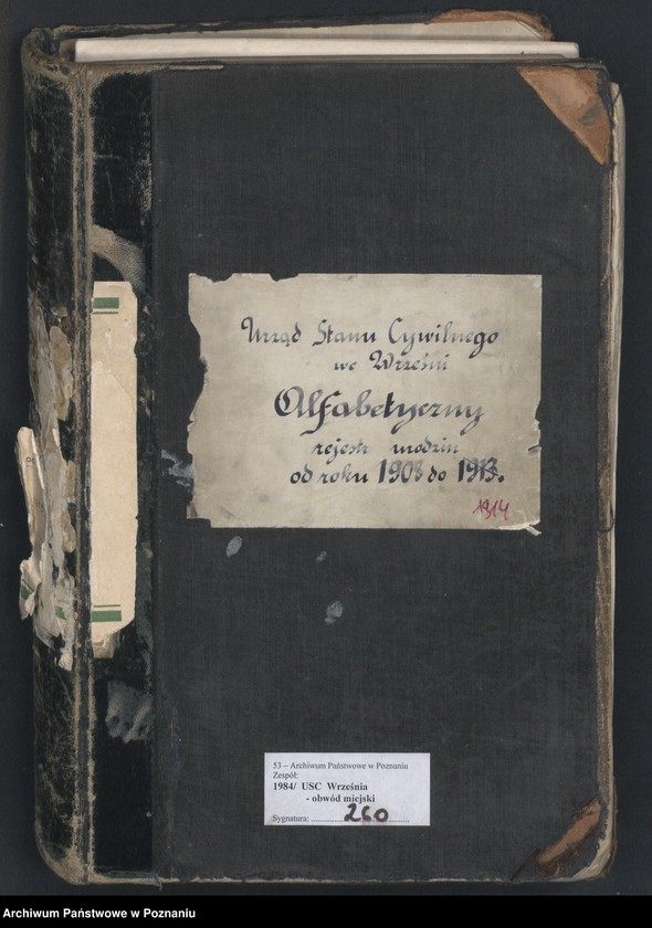 image.from.unit.number "Alfabetyczny rejestr urodzin od roku 1908 do 1914"