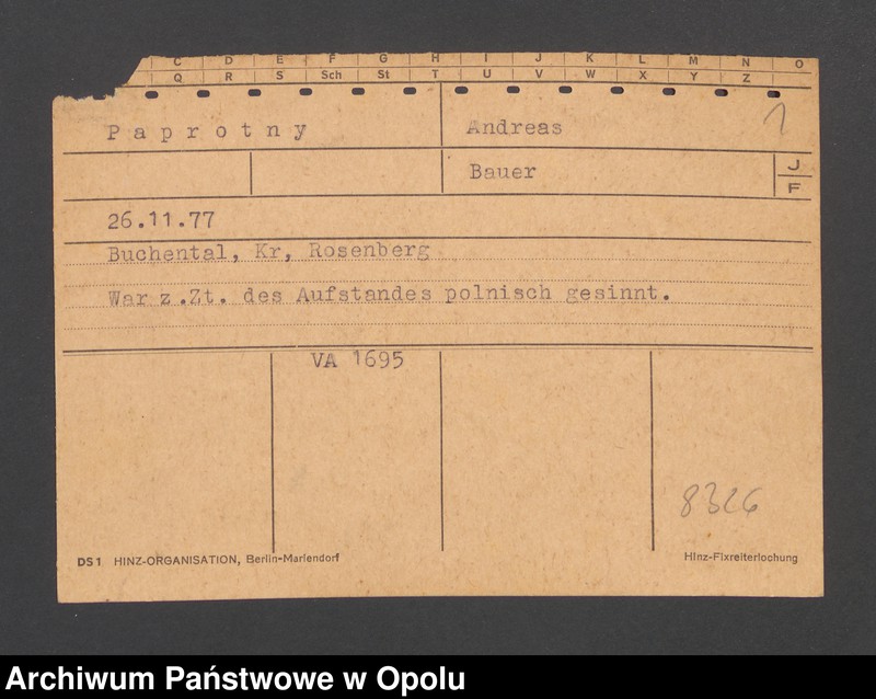 Obraz 3 z jednostki "[Paprotny Andreas, ur. 26.11.1877, zam. Buchental]"