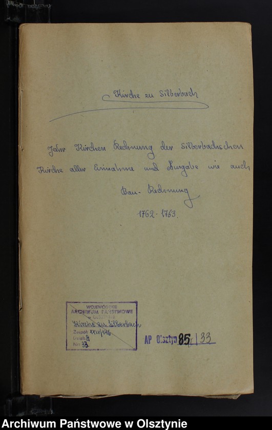 image.from.unit.number "Jahr Kirchen Rechnung der Silberbachschen Kirchen aller Einnahme und Ausgabe wie auch Bau-Rechnung"