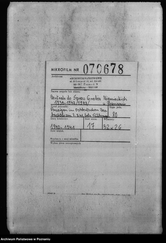 Obraz 2 z jednostki "Anzeigen im Ortdentuhen Berbachter am 2.8.1941 bert. Lültemeger - Herrenhofen, b. Schroda (Środa)"