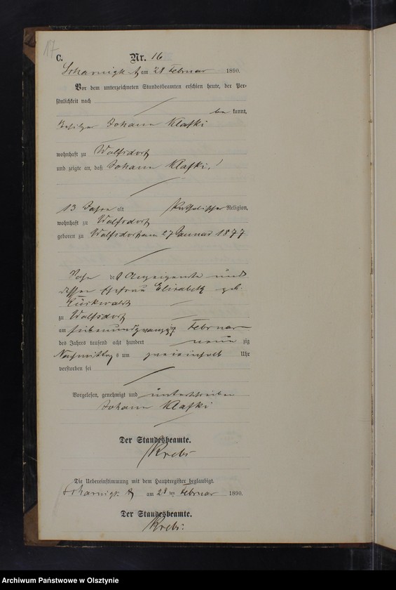 image.from.unit.number "Sterbe-Neben-Register Nr 1 - 74"