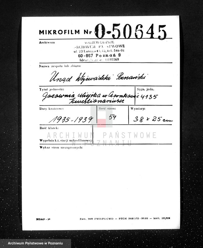 Obraz 2 z jednostki "Gazownia Miejska w Czarnkowie Kwestionariusze"